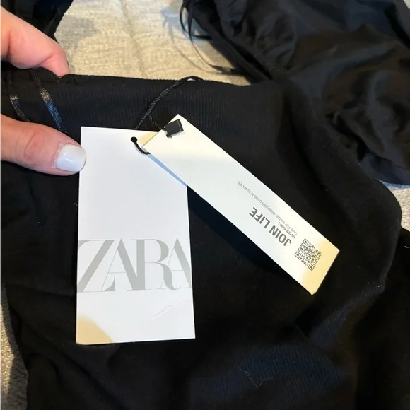 Women's Zara Black Cropped Top -  Size Large NWT - Picture 4 of 7